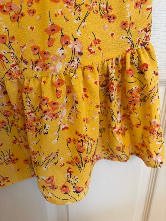 George Yellow Floral Mini Dress - Picture 3 of 6